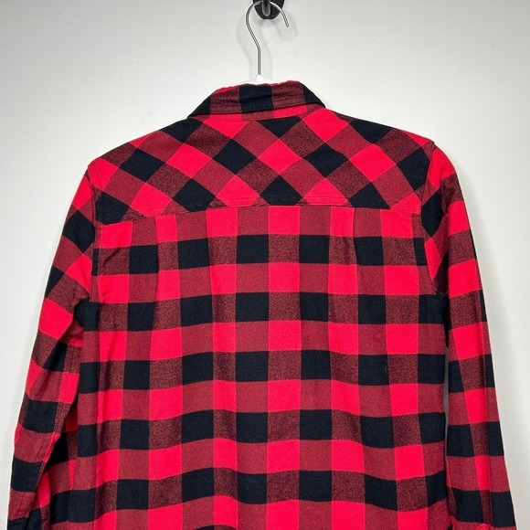 J. Crew Factory Red and Black Buffalo Plaid Shirt Size XXS Zip Front - Picture 8 of 9